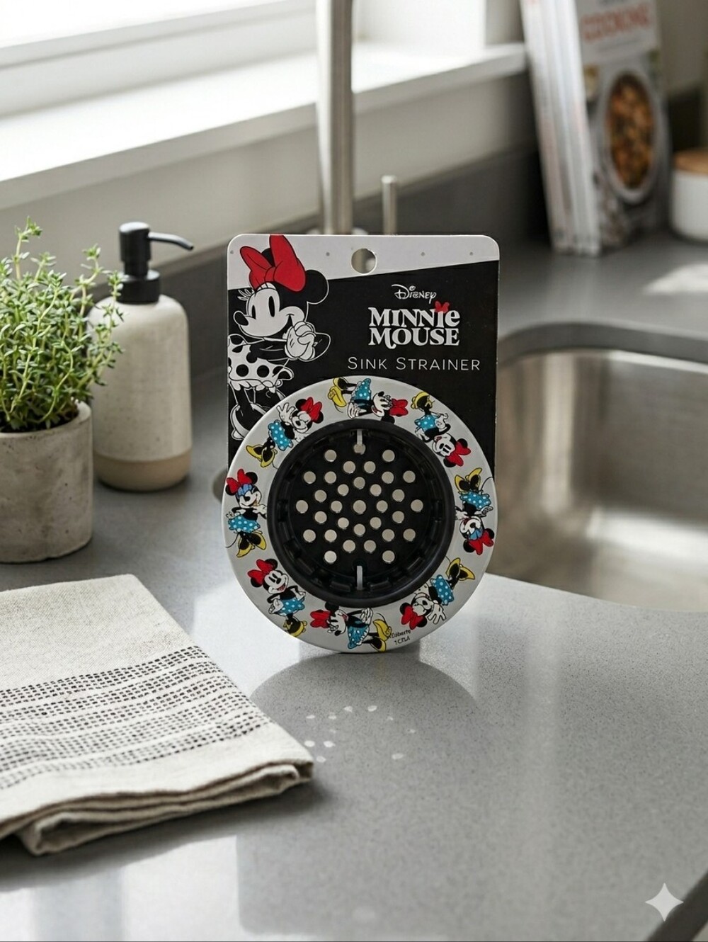 Disney Minnie Mouse Sink Strainer - Black